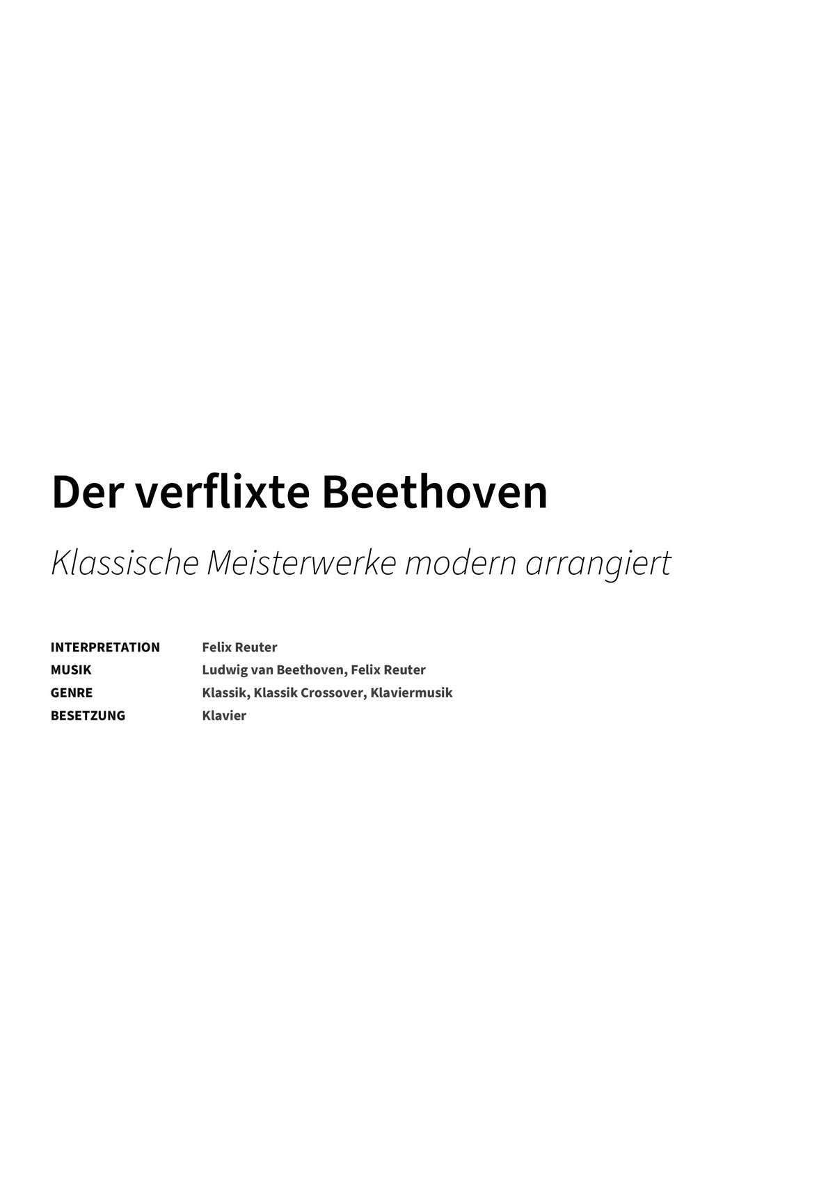 Der verflixte Beethoven - Title Page