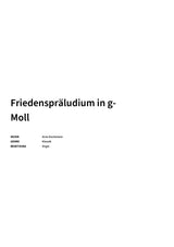 Friedenspräludium in g-Moll - Title Page