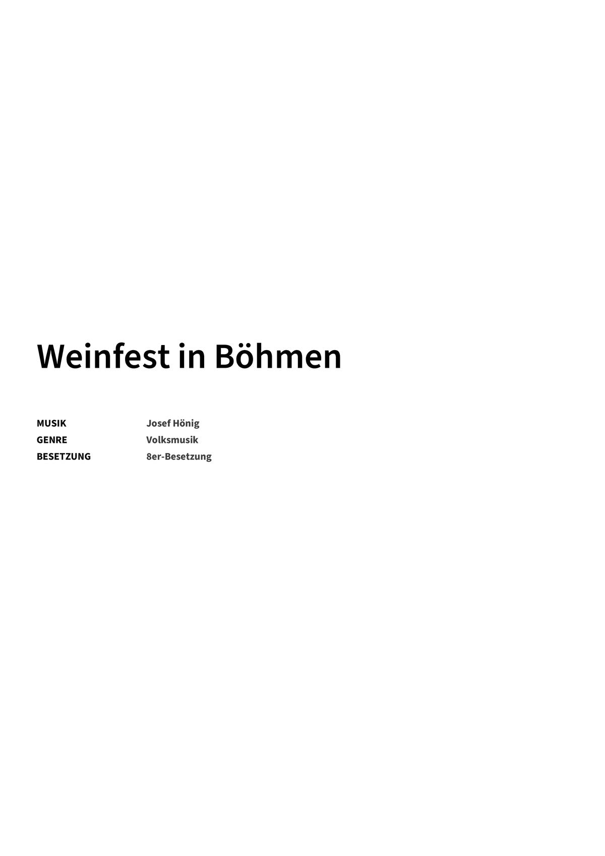 Weinfest in Böhmen - Title Page