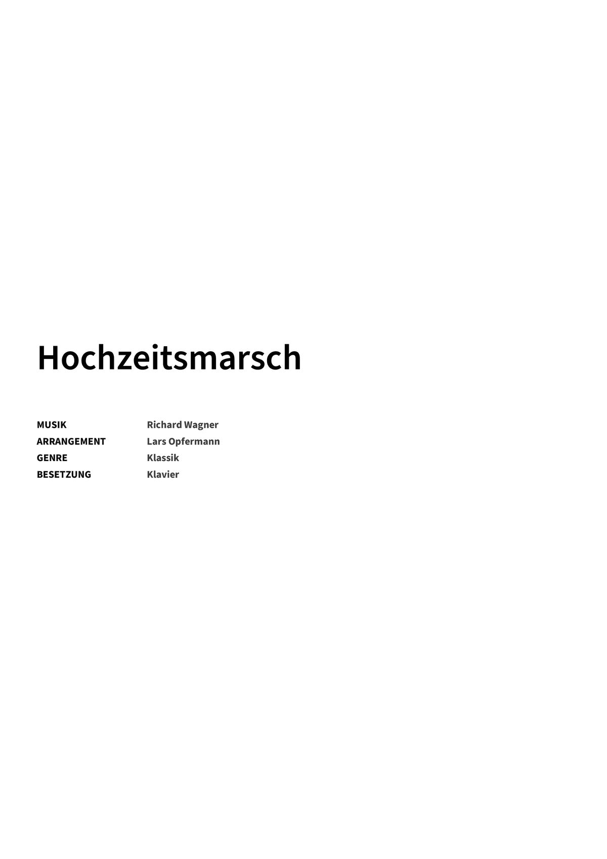 Hochzeitsmarsch - Title Page