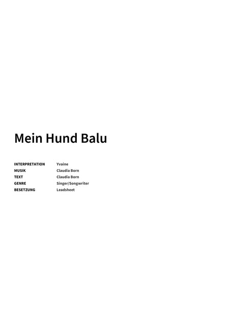 Mein Hund Balu - Title Page