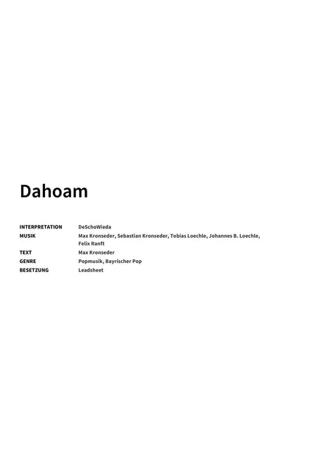 Dahoam - Title Page