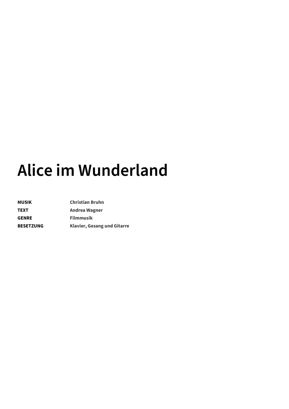 Alice im Wunderland - Title Page