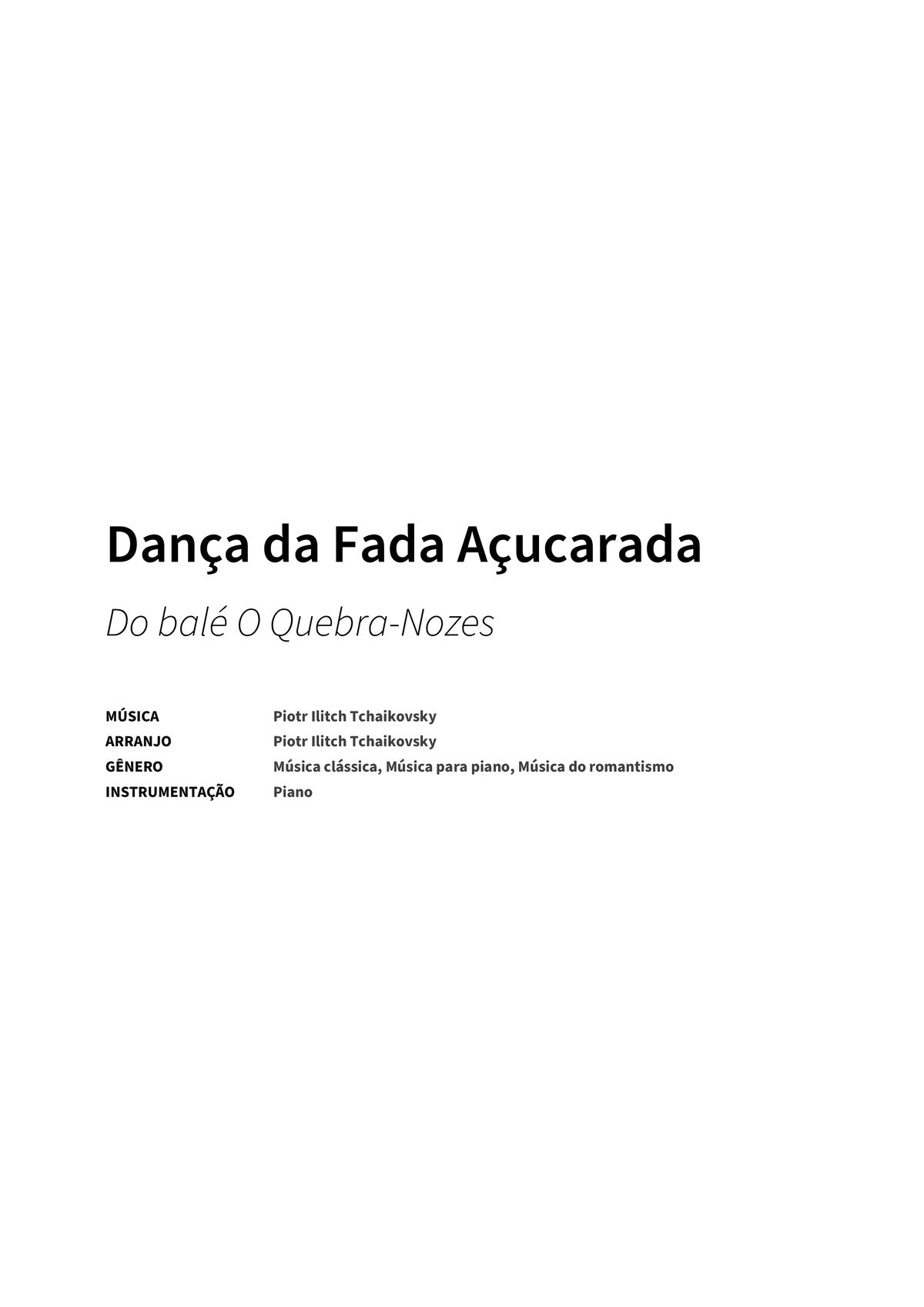 Dança da Fada Açucarada - Title Page