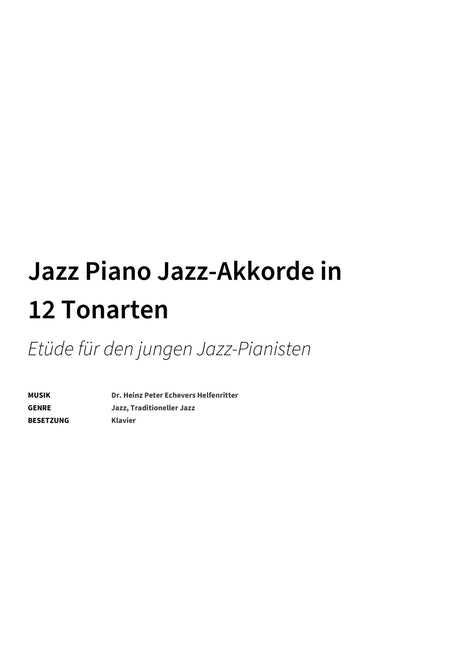 Jazz Piano Jazz-Akkorde in 12 Tonarten - Title Page