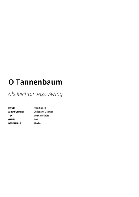 O Tannenbaum - Title Page