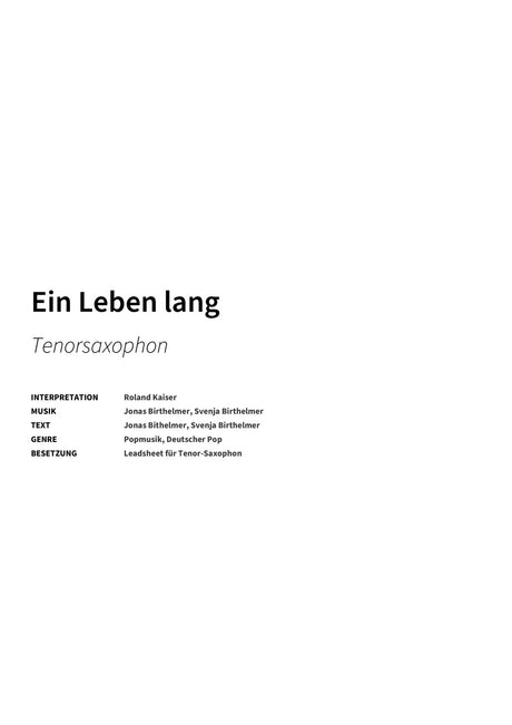 Ein Leben lang - Title Page