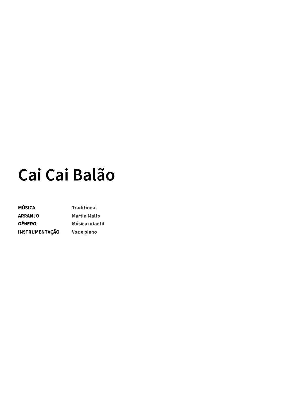 Cai Cai Balão - Title Page