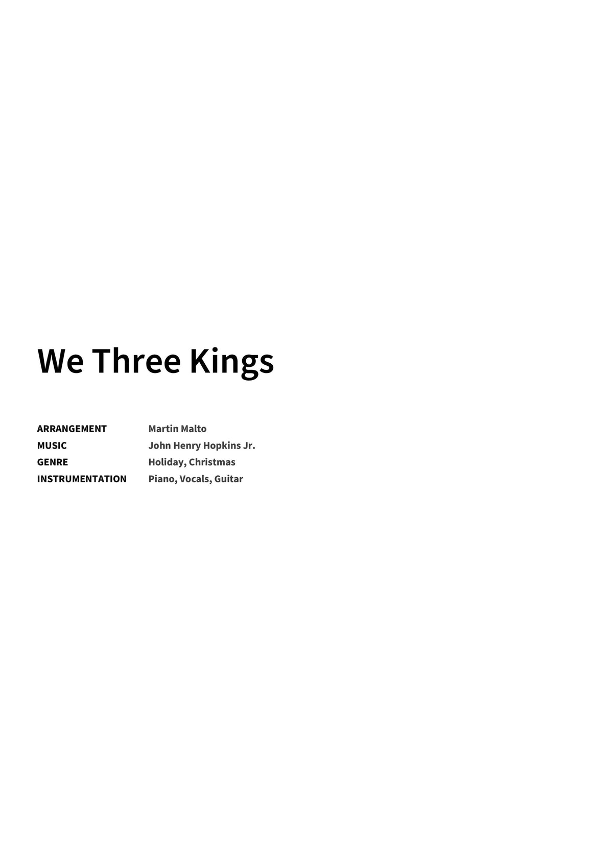 We Three Kings - Title Page