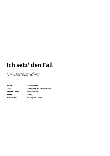 Ich setz' den Fall - Title Page