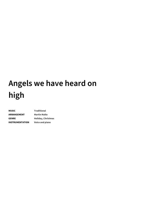 Angels we have heard on high - Title Page