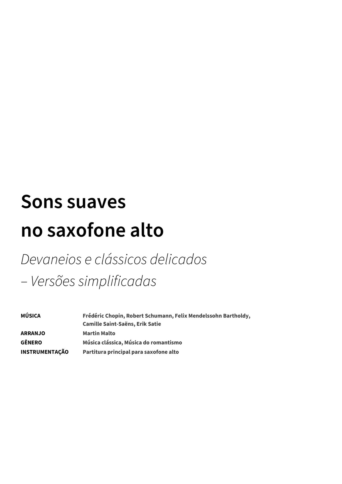Sons suaves no saxofone alto - Title Page