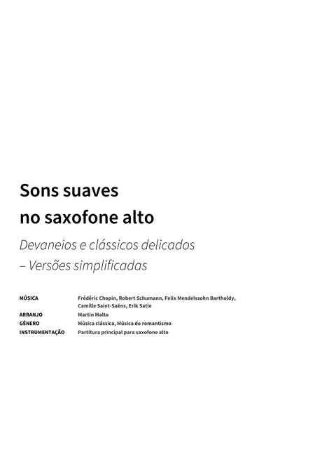 Sons suaves no saxofone alto - Title Page