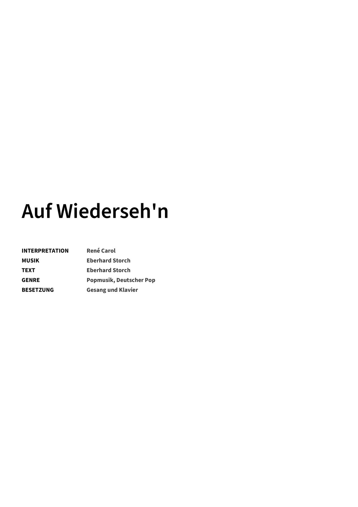 Auf Wiederseh'n - Title Page