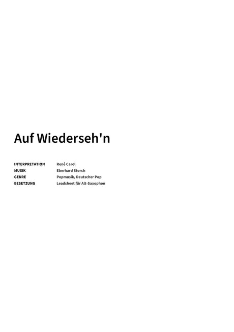 Auf Wiederseh'n - Title Page