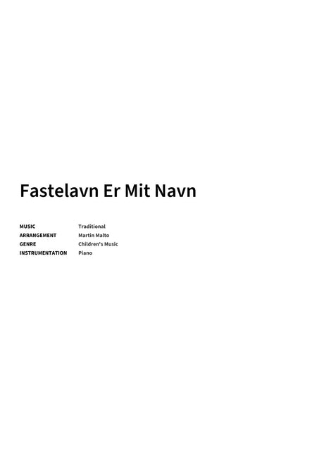 Fastelavn Er Mit Navn - Title Page