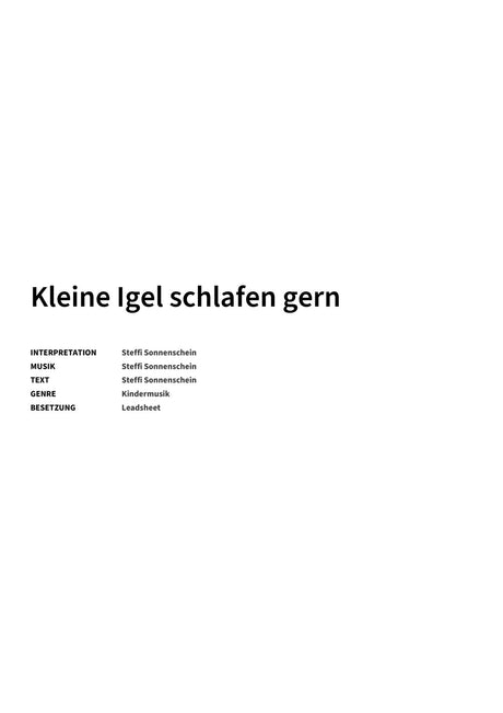 Kleine Igel schlafen gern - Title Page