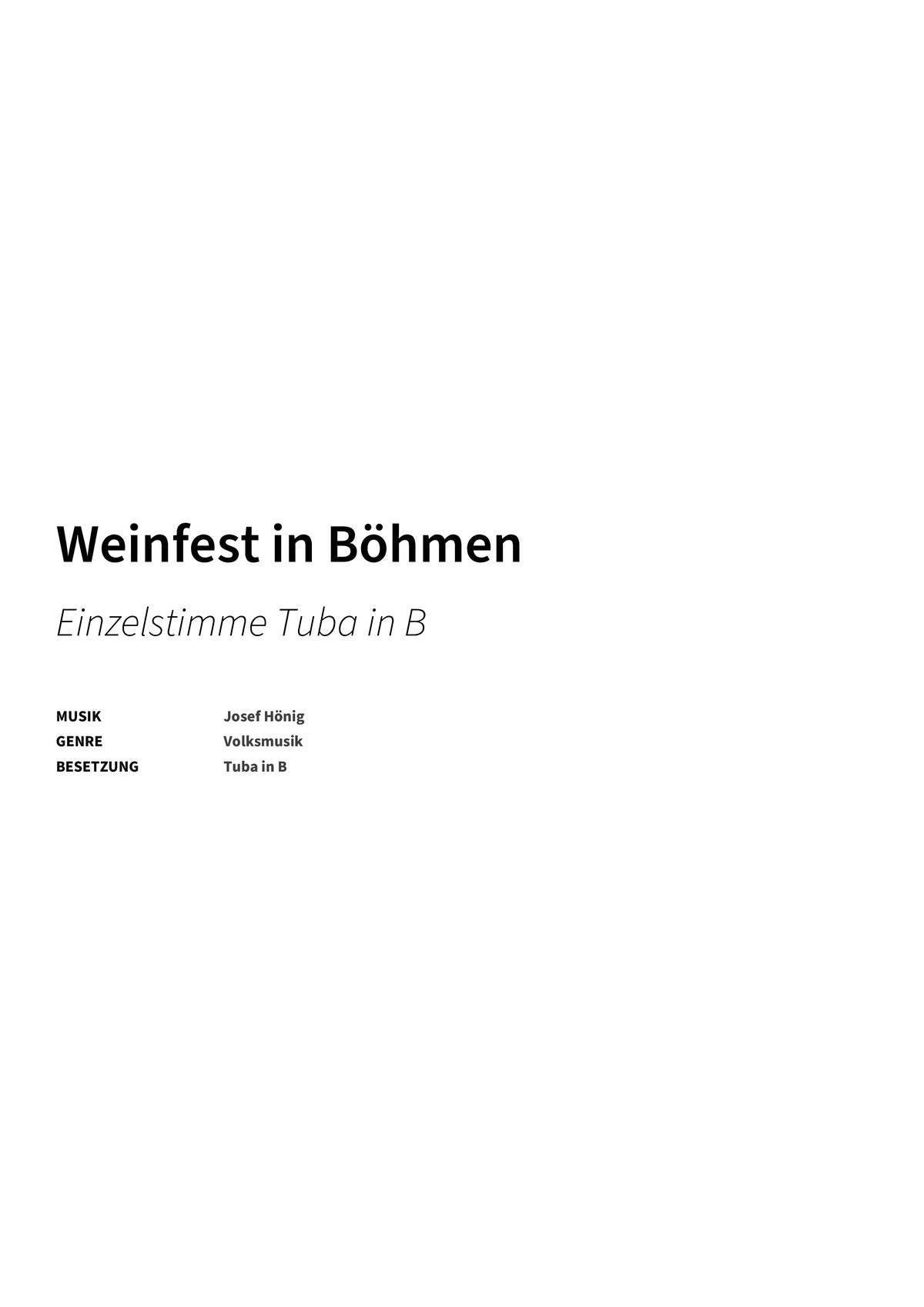 Weinfest in Böhmen - Title Page