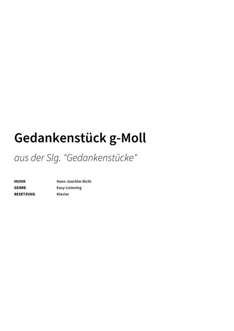Gedankenstück g-Moll - Title Page