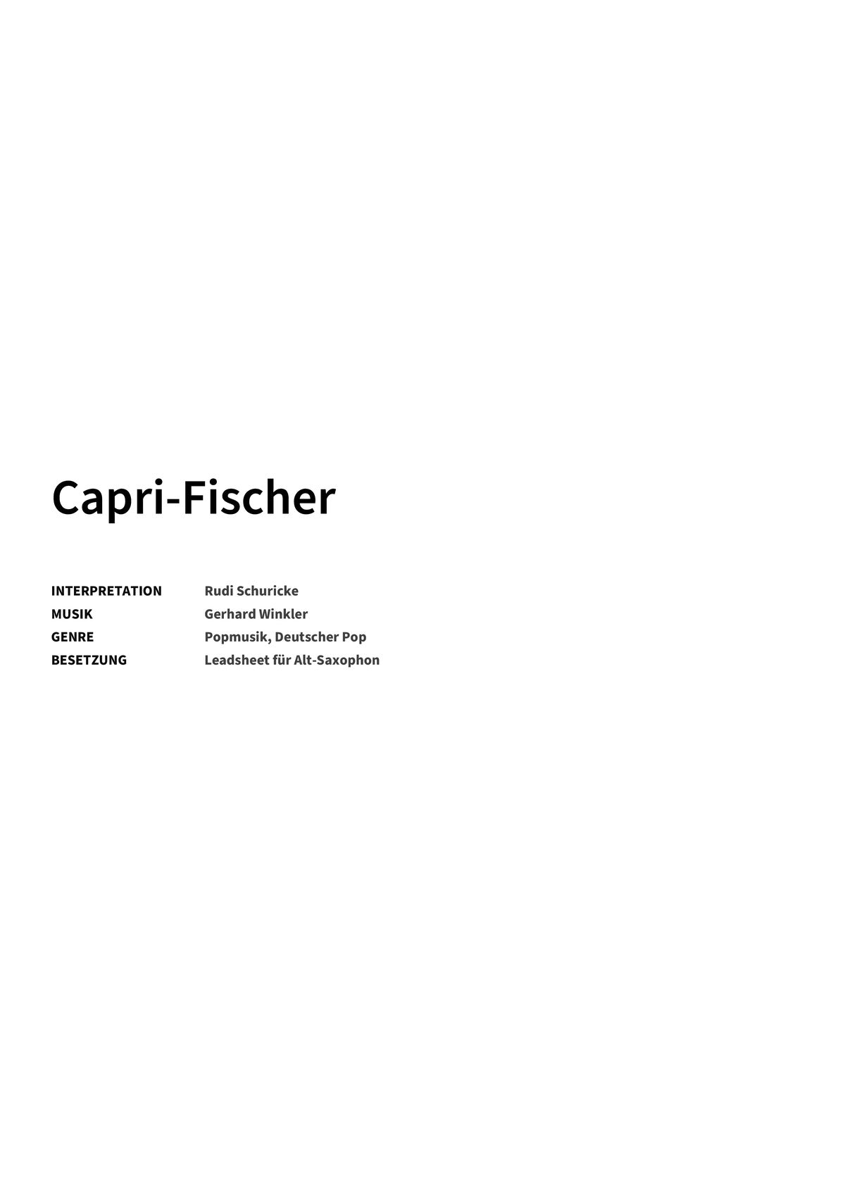 Capri-Fischer - Title Page