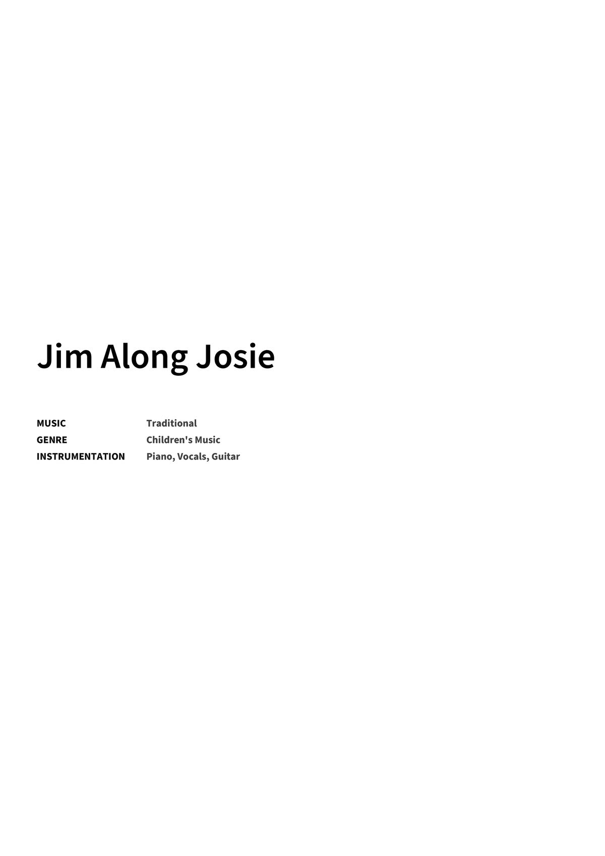 Jim Along Josie - Title Page