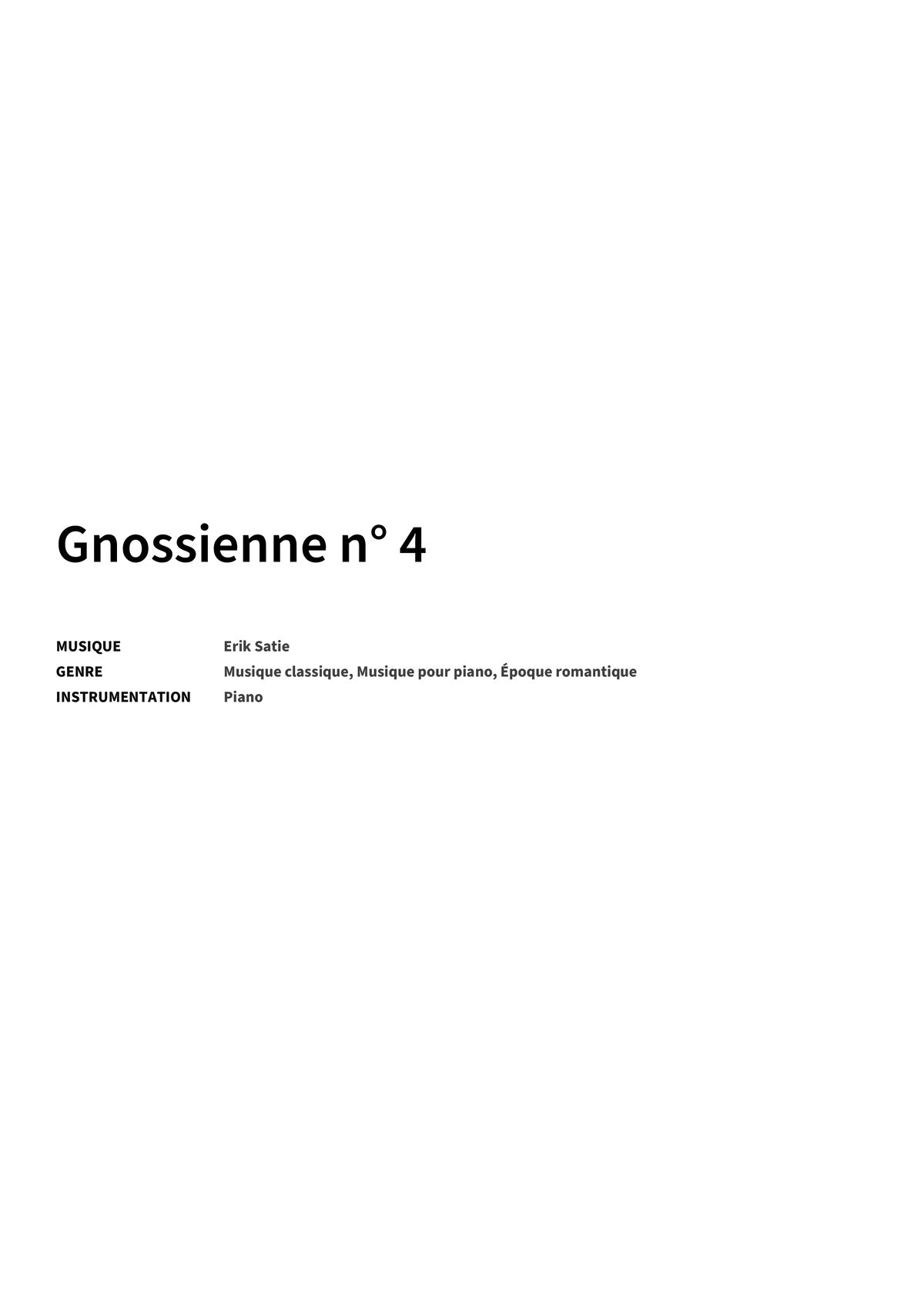 Gnossienne n° 4 - Title Page