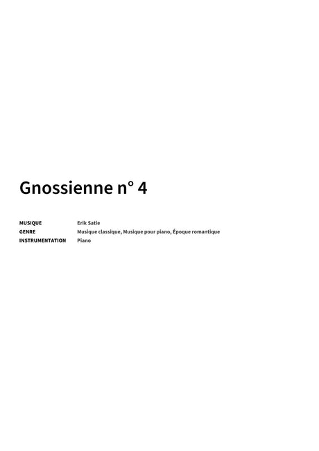 Gnossienne n° 4 - Title Page