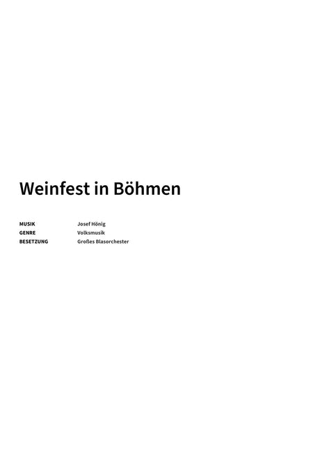 Weinfest in Böhmen - Title Page