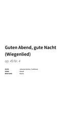 Guten Abend, gute Nacht (Wiegenlied) - Title Page