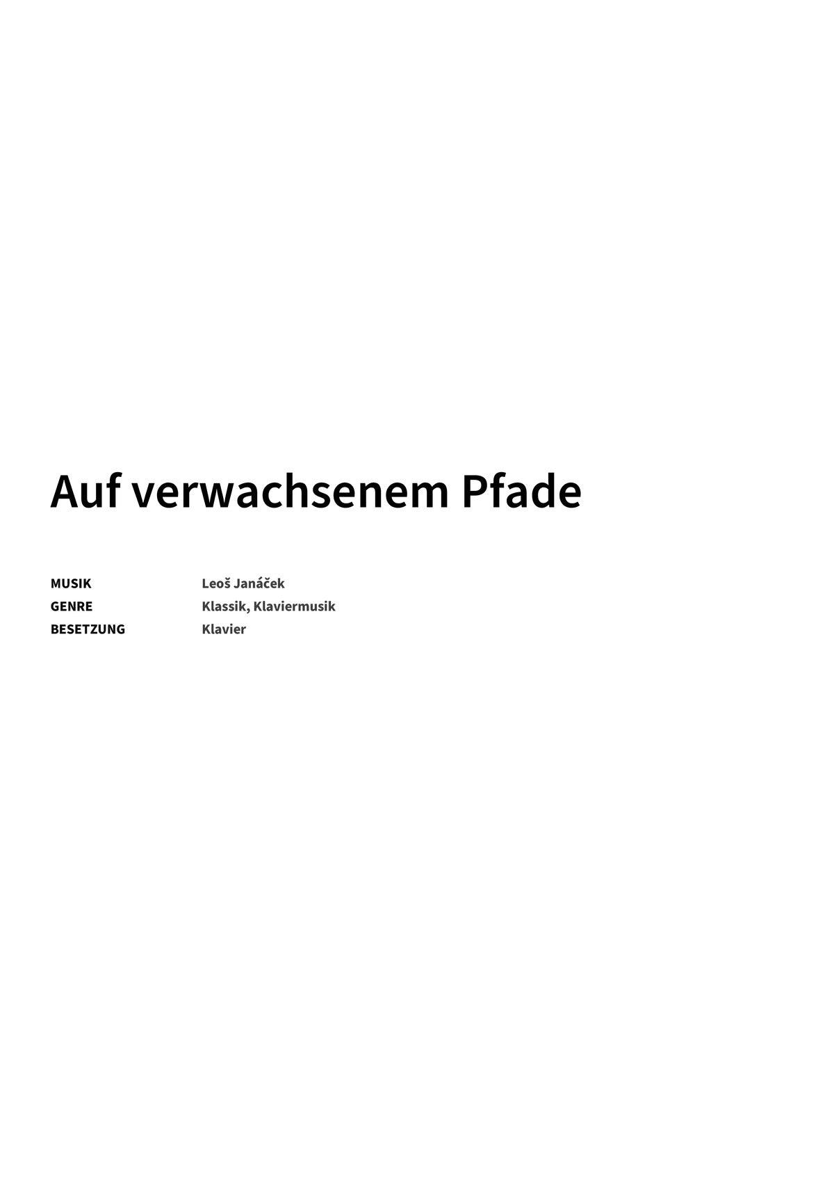 Auf verwachsenem Pfade - Title Page