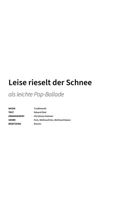 Leise rieselt der Schnee - Title Page