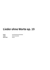 Lieder ohne Worte op. 19 - Title Page