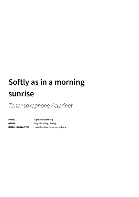 Softly as in a morning sunrise - Title Page