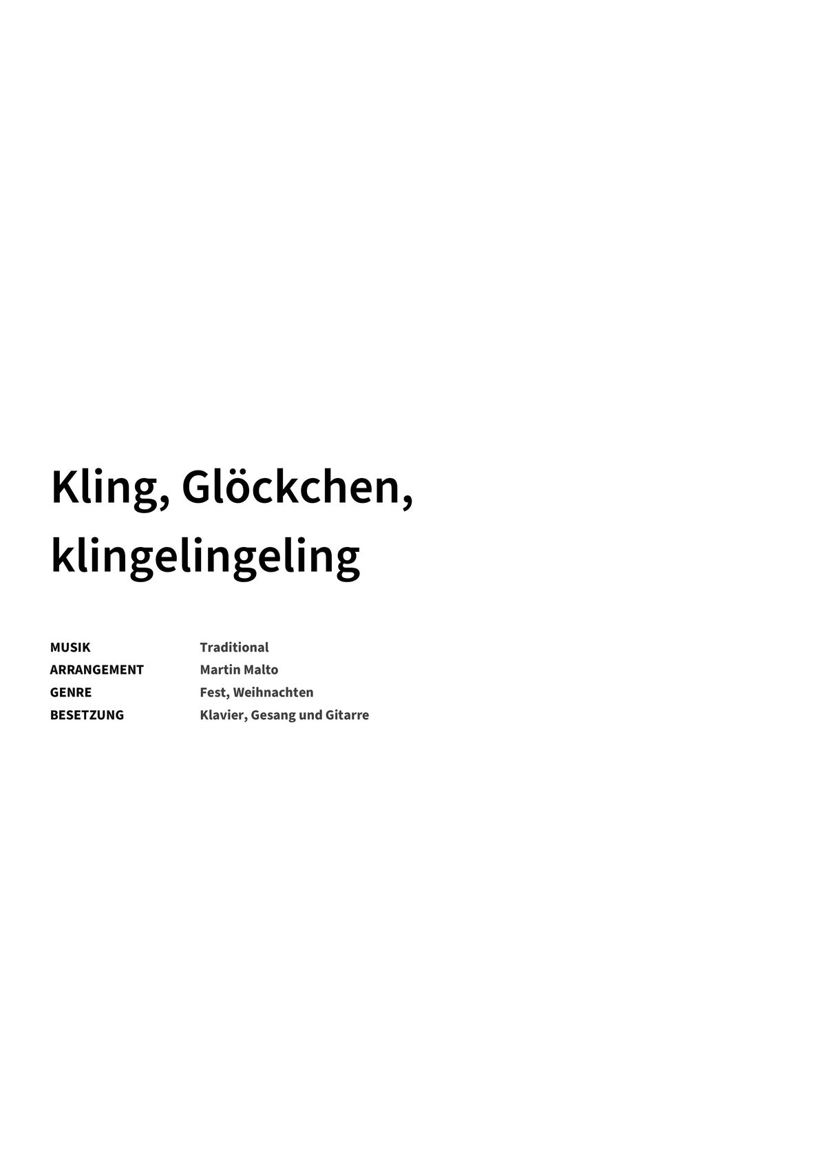 Kling, Glöckchen, klingelingeling - Title Page