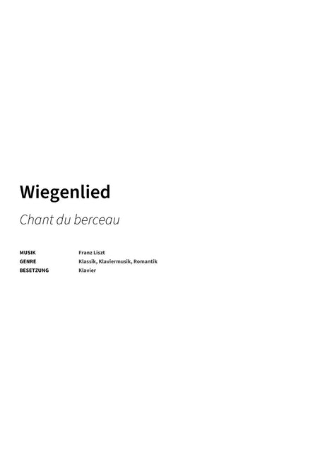 Wiegenlied - Title Page