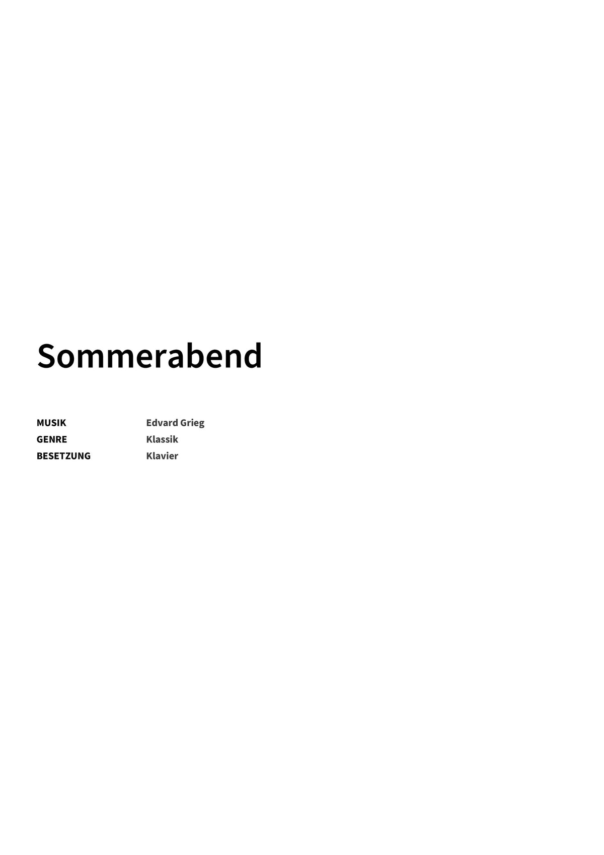 Sommerabend - Title Page