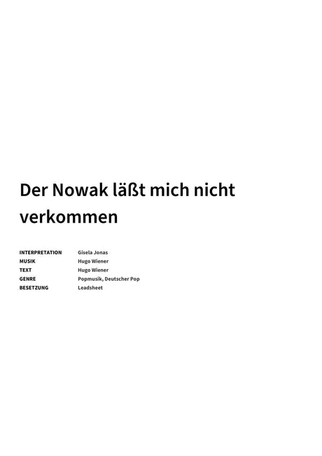 Der Nowak läßt mich nicht verkommen - Title Page