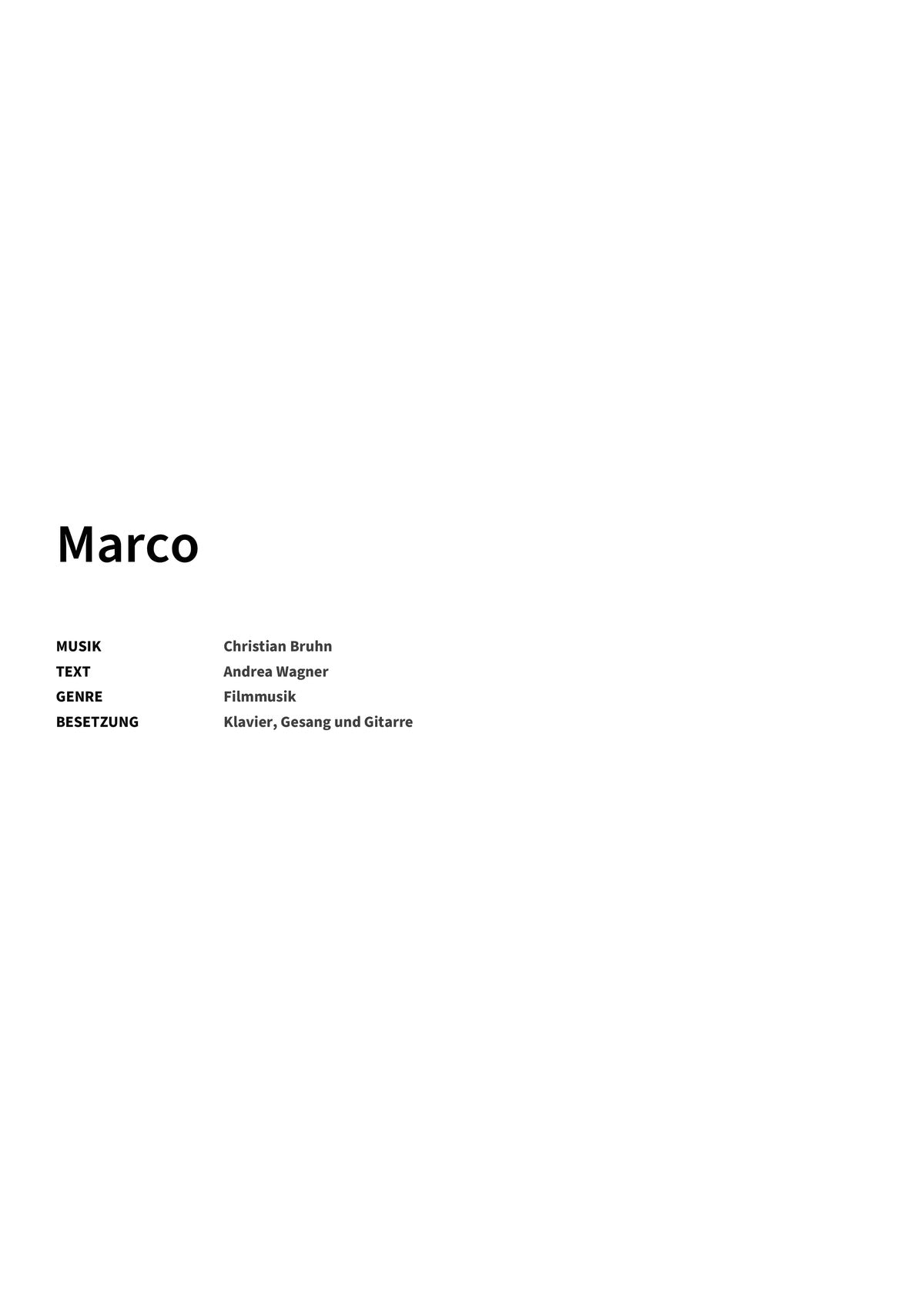 Marco - Title Page