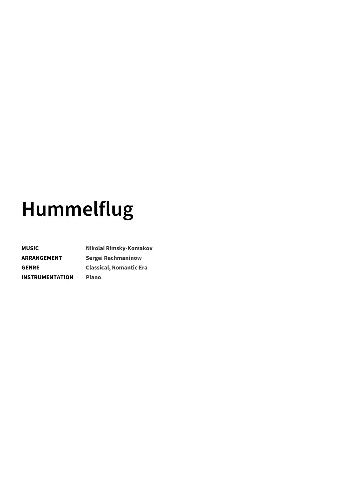 Hummelflug - Title Page
