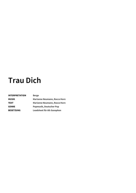 Trau Dich - Title Page