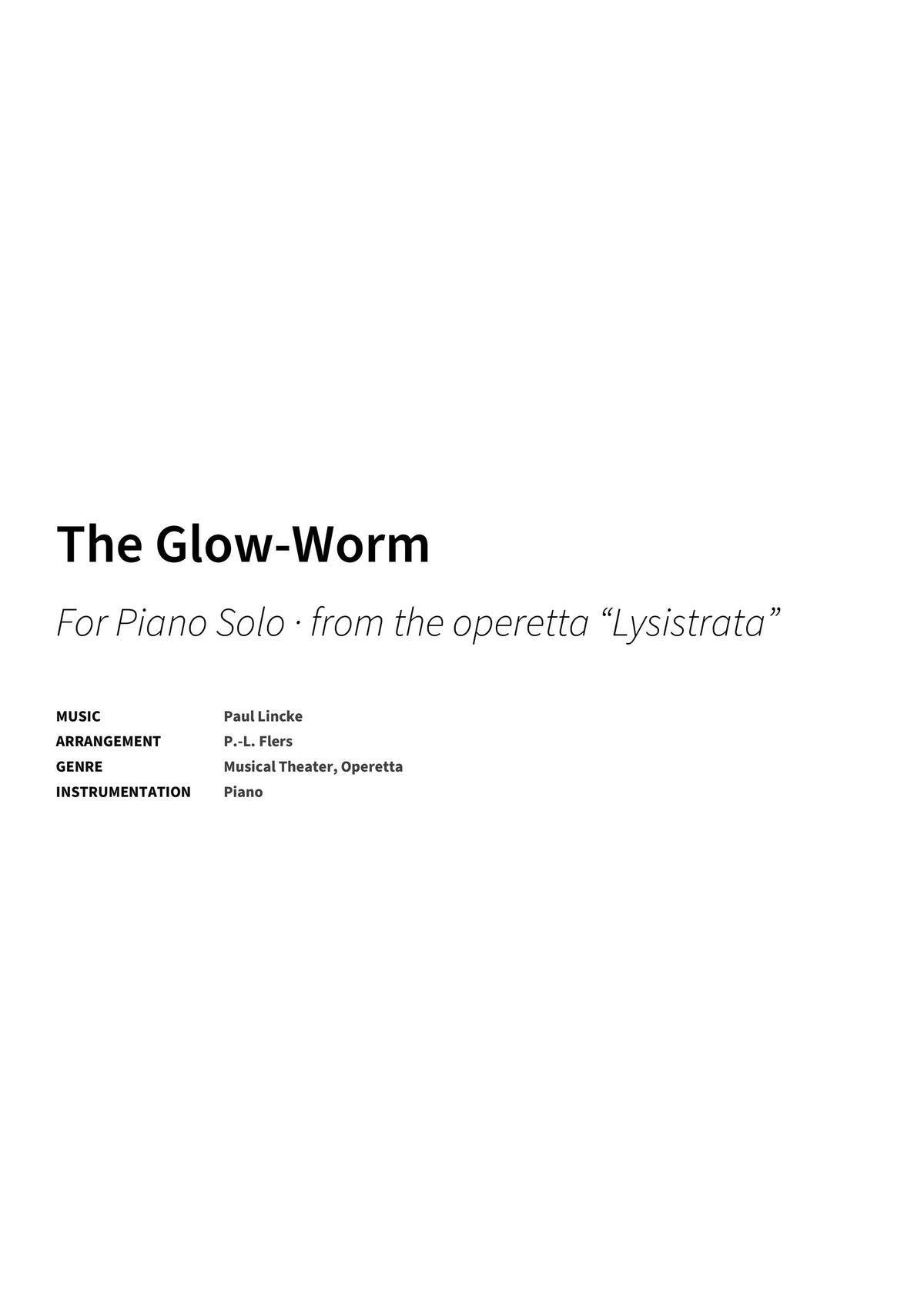 The Glow-Worm - Title Page