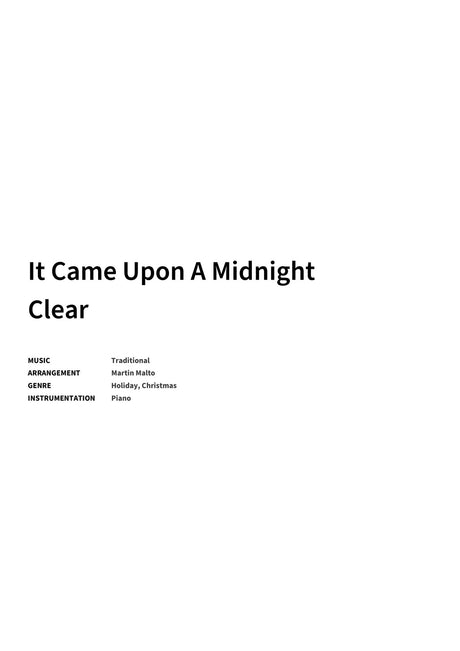 It Came Upon A Midnight Clear - Title Page