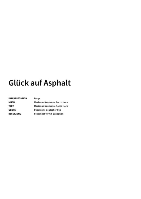 Glück auf Asphalt - Title Page