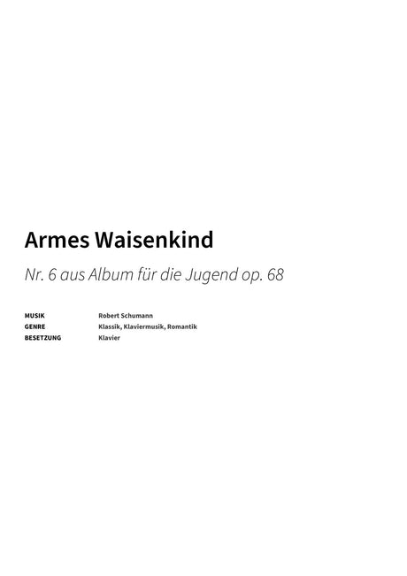 Armes Waisenkind - Title Page
