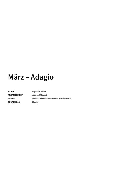 März – Adagio - Title Page