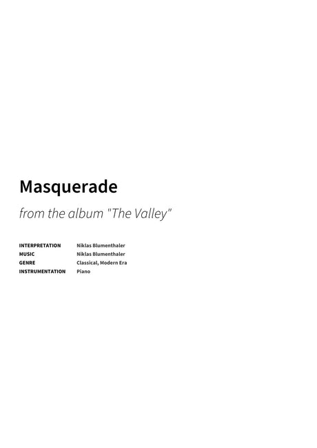 Masquerade - Title Page