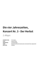 Die vier Jahreszeiten, Konzert Nr. 3 - Der Herbst - Title Page