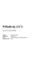Prélude op. 2 n° 3 - Title Page