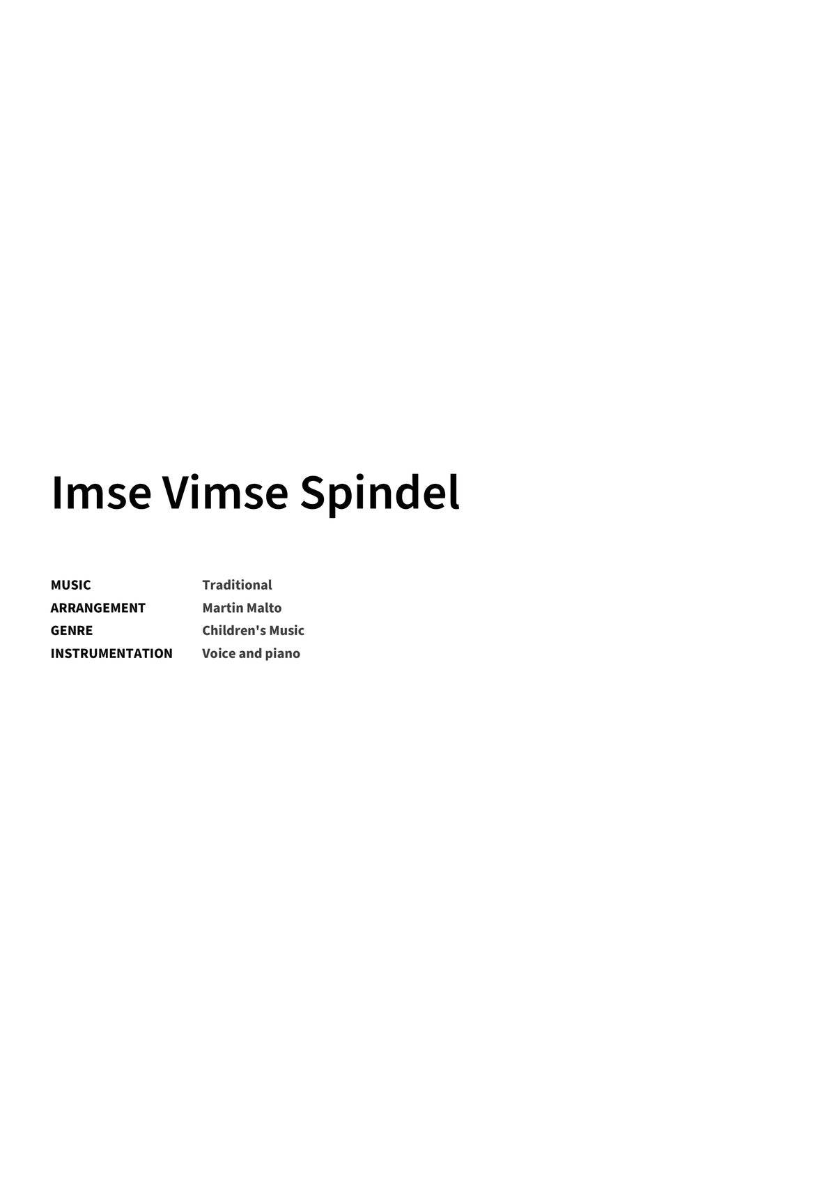 Imse Vimse Spindel - Title Page