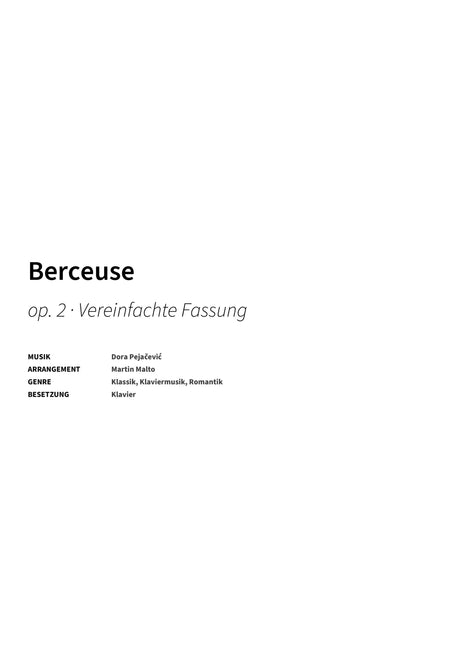 Berceuse - Title Page